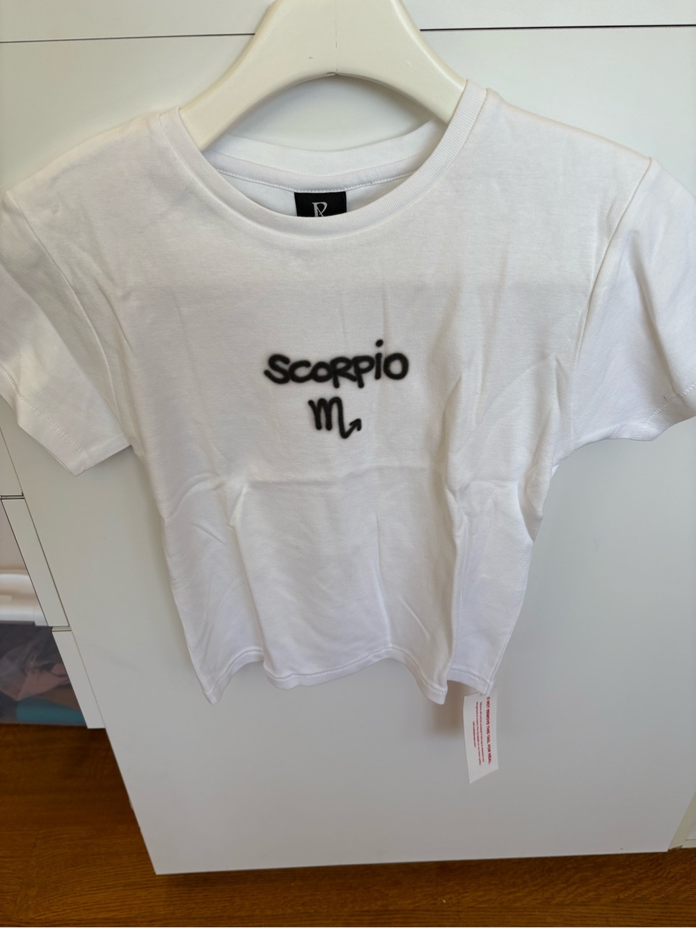 Realisation Par White Tee with Black 'Scorpio' Graphic